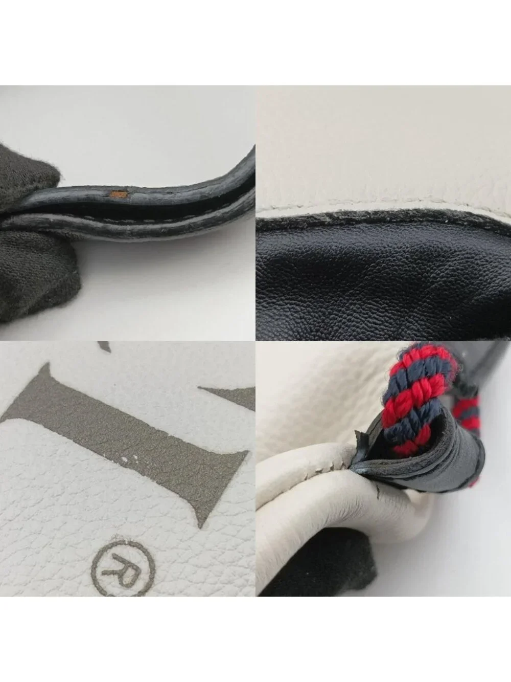 Gucci Print Draw String White Leather